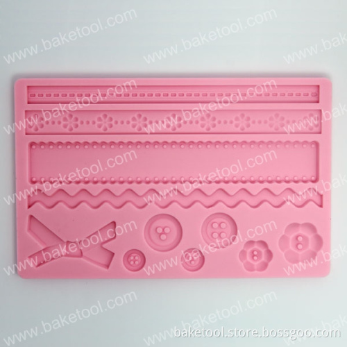 High Quality Button&Rope Silicone Mold Cake Fondant Decoration Mold